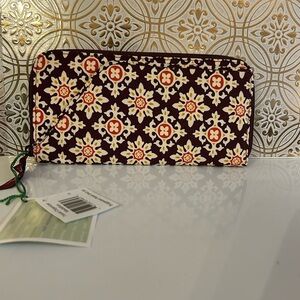 Vera Bradley Brown and Yellow Patterned Wallet Mew with tags
